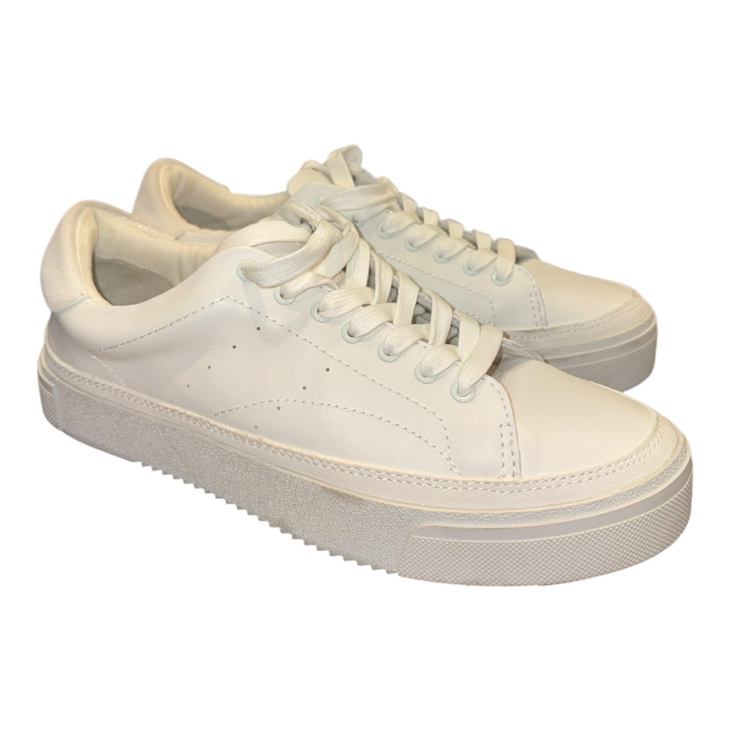 Allsaints Trish White Leather Platform Sneakers Eu 38 With Box